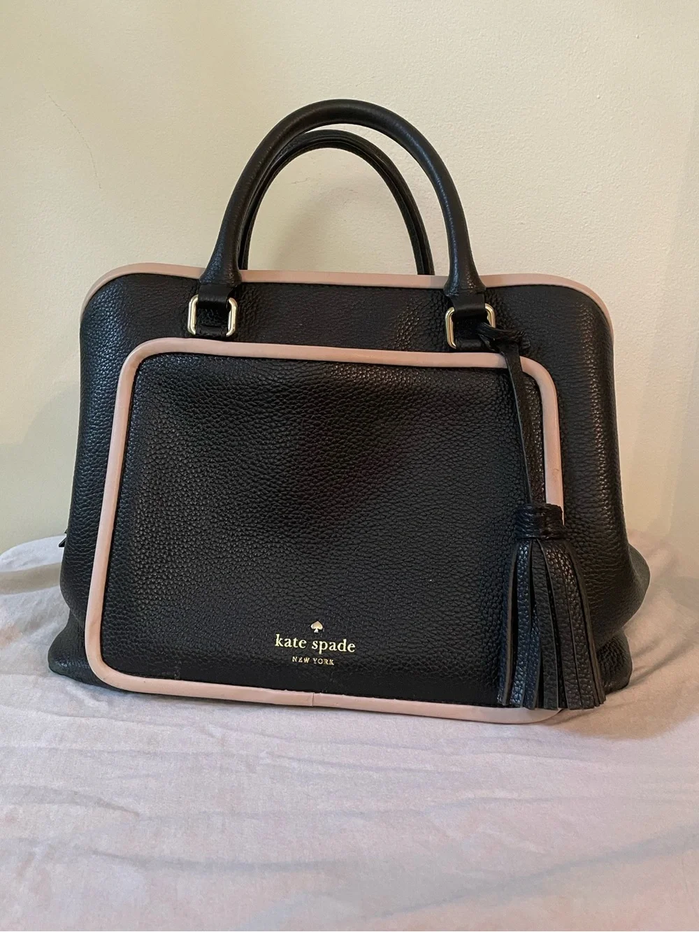 Kate Spade | Ward Place ‘Evangelie’  Black and Pink Satchel Handbag